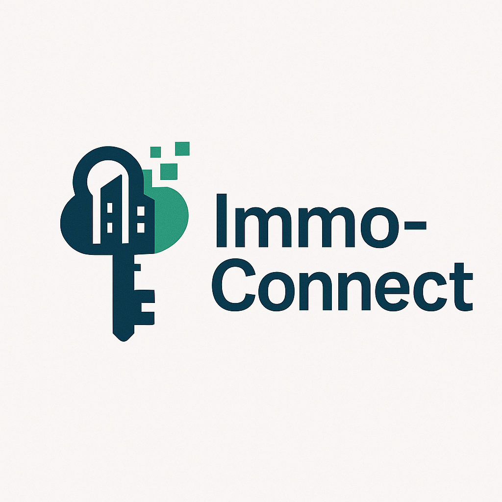 Logo Immo-Connect avec clé et technologie